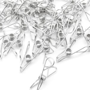 Hocansen 40Pcs Stainless Steel Laundry Clips Clothes Hook Pins 55mm Clothespins Metal Clothes Pin Hangers Wire Utility Clothes Pegs Laundry Clothing Clips (55mm/J)