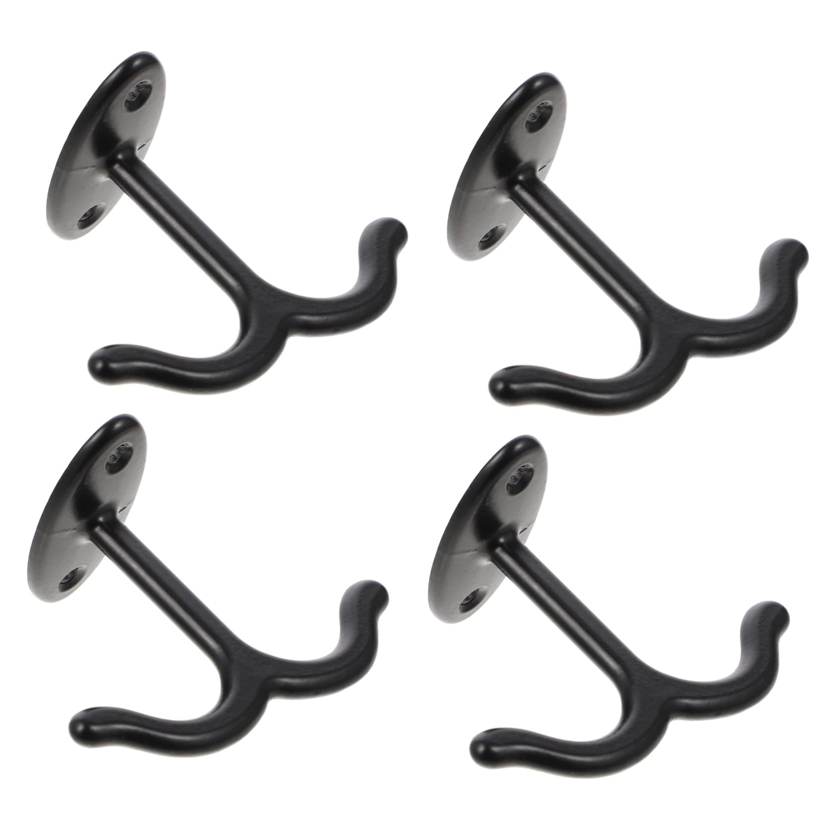 CHILDWEET 4 Pcs Zinc Alloy Double Prong Hooks Wall Mounted Clothes Hooks for Hats Coats Keys More Heavy Duty Closet Organizers