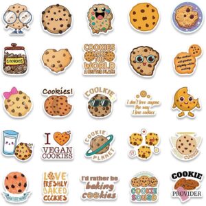 Cute Cookies Stickers for Kids, I Love Cookies Stickers, 50PCS Kawaii Snack Sticker Pack, Waterproof Vinyl Stickers for Water Bottle, Laptop, Scrapbook, Skateboard, Party Supplies