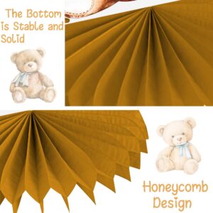 10pcs Bear Baby Shower Honeycomb Centerpieces Bear Birthday Party Supplies Bear Baby Shower Decorations Teddy Bear Table Toppers for Teddy Bear Themed Baby Shower We Can Bearly Wait Party Supplies