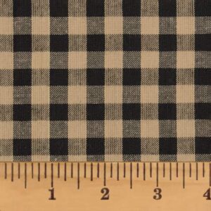 primitive black 5 mini buffalo plaid 100% cotton homespun fabric by jcs - sold by the yard