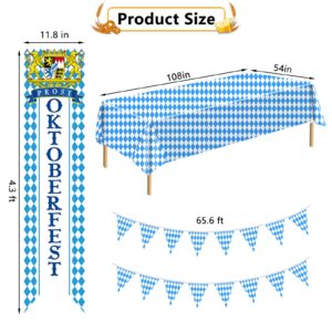 Oktoberfests Decorations Kit,German Party Supplies,Oktoberfests Flag Banner,Tablecloth Decoration Beers Festival Party Accessories