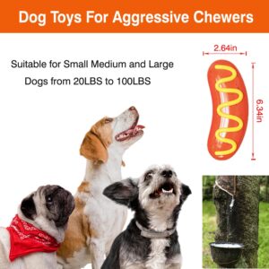 IDOLPET Tough Dog Toys, Dog Toys for Aggressive Chewers Large Breed Dogs, Hot Dog Dog Chew Toy Durable Dog Toys for Large Dogs Dog Extreme Chew Toys Indestructible