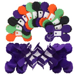 Black-Purple Orange Green Halloween Party-Decorations - 157Ft Four-Leaf Clover Streamers Garland Hanging Banner,Birthday Wedding Baby Bridal Shower Decor Hugtmr