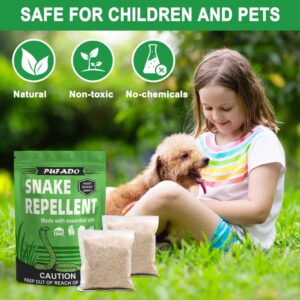 Pufado Snake Repellent for Yard Powerful, Outdoor Snake Away Repellent, Snakes Repellents for Outdoor Pet Safe, Yard Snake Out Repellant Effectively, Snake Repellant Outdoor and Home-8 Pouches