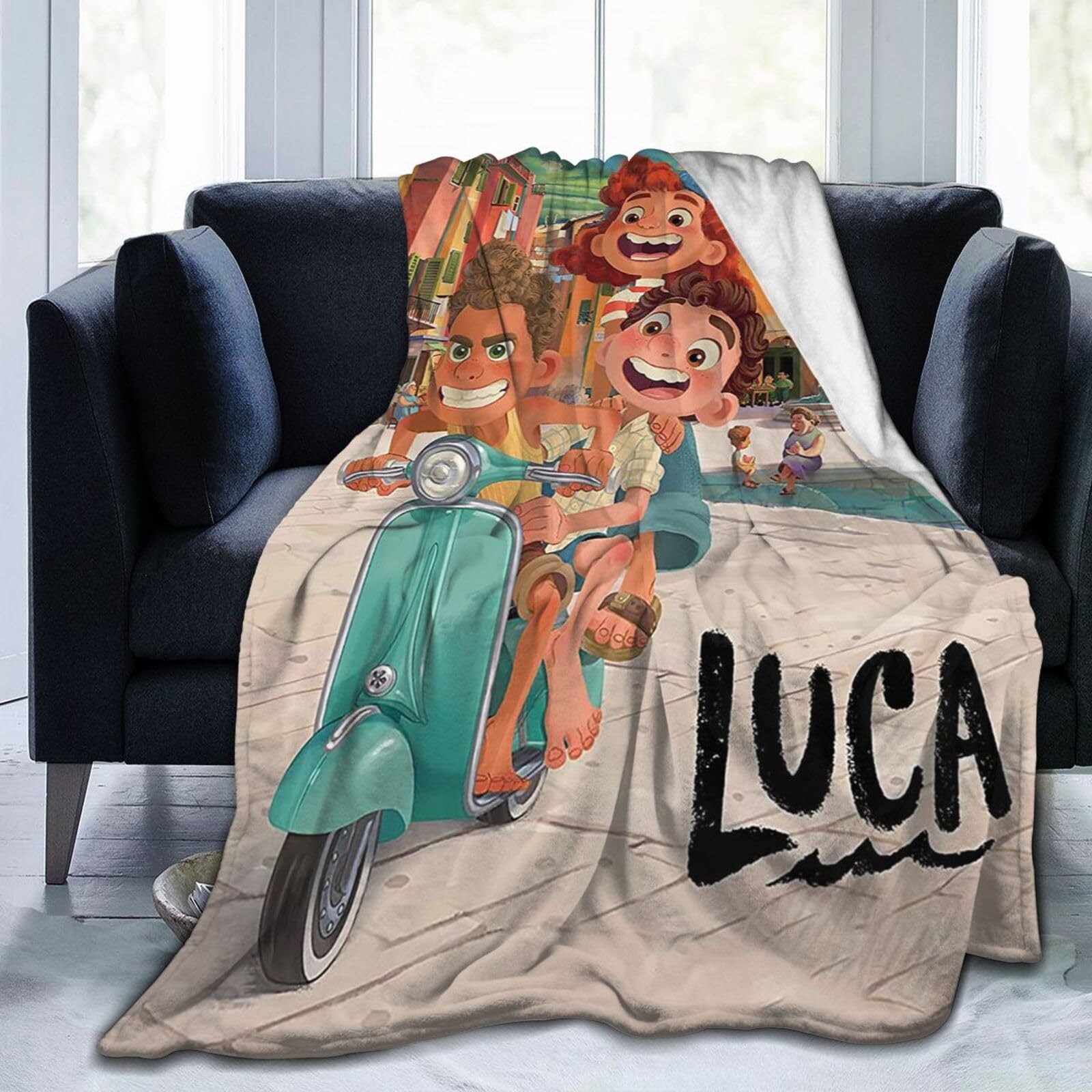 BNALAO Luca Movie Blanket Cartoon Throw Flannel Blankets Lightweight Comfortable Bedding Gifts for Kids Adult 40"X30"