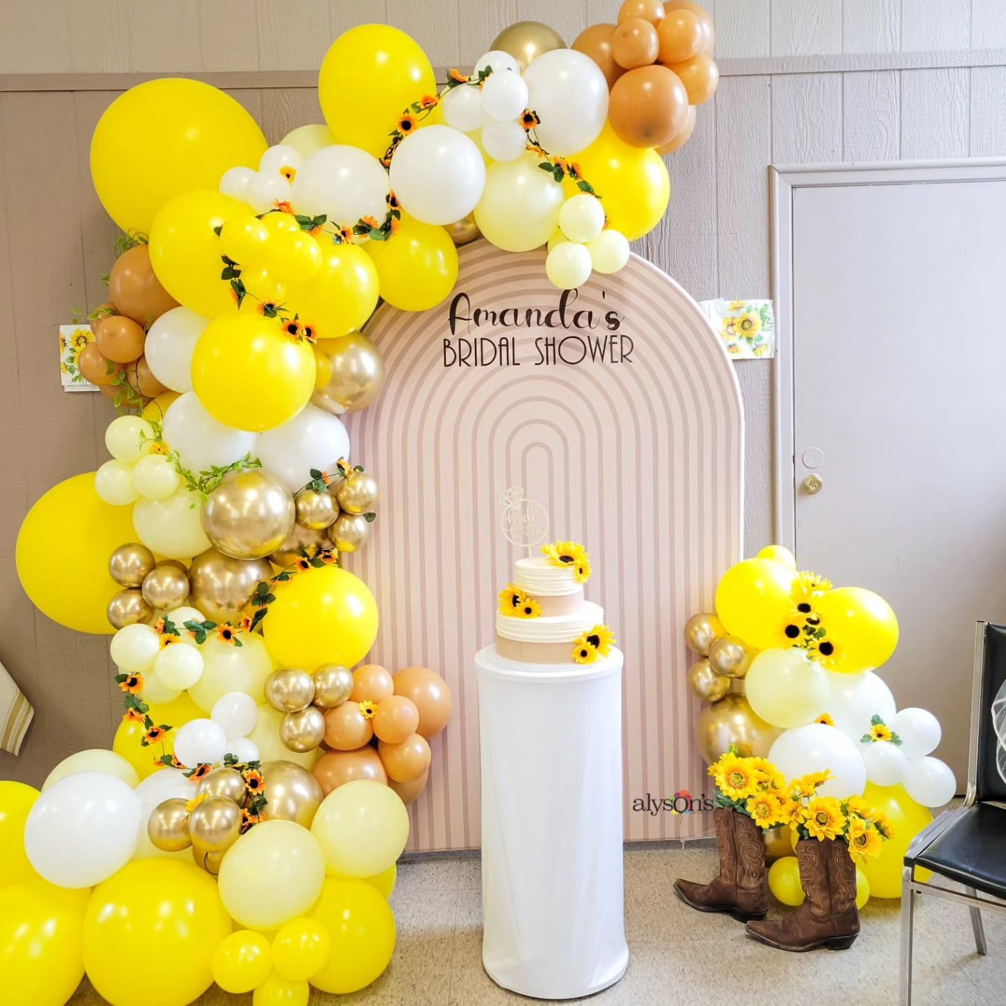 Yellow Balloon Garland Arch Kit, Lemon Daisy Honey Bee Theme Yellow Light Yellow White and Gold Balloons for Baby Shower Sunflower Sunset Sunshine Balloons Arch Party Decorations