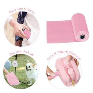 Toplive Dog Poop Bags, Pet Waste Bags Roll Refills, Thick Strong Leak-Proof Cat Dog Bag for Poop Outdoor Cleanup 16 Rolls (240 Bags), Pink