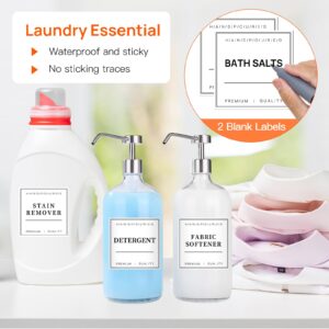 TESWEY Laundry Labels for Jars, Minimalist Laundry Room Labels Set, 18PCS PVC Laundry Room Labels for Organizing, Waterproof Labels for Laundry Containers Glass Jars, with DIY Blank Labels