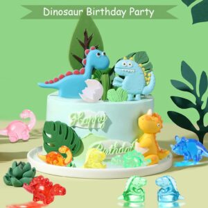 HAPTIME 50 Pcs Mini Dinosaur Figures, Mini Resin Animals to Hide, Sensory Bin/Treasure Box Toys, Bulk Plastic Dinosaur Party Favors, Small Classroom Prizes, Tiny Figurines for Kids, Vase Filler