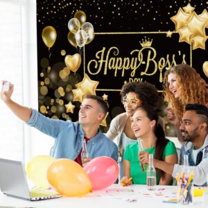 Mixweer 71'' x 43'' Boss's Day Backdrop Banner Happy Boss's Day Banner Decorations International Boss Day Photo Sign for Office Background Decoration Boss Day Best Boss Ever Party Supplies