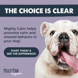 Mighty Paw Waggables Calm (Made in The USA) | Calming Chews for Dogs, Melatonin Dog Calming Treats for Normal Stress & Separation. Sleeping Aid for Dogs & Behavior Calming Dog Treats,120 Count