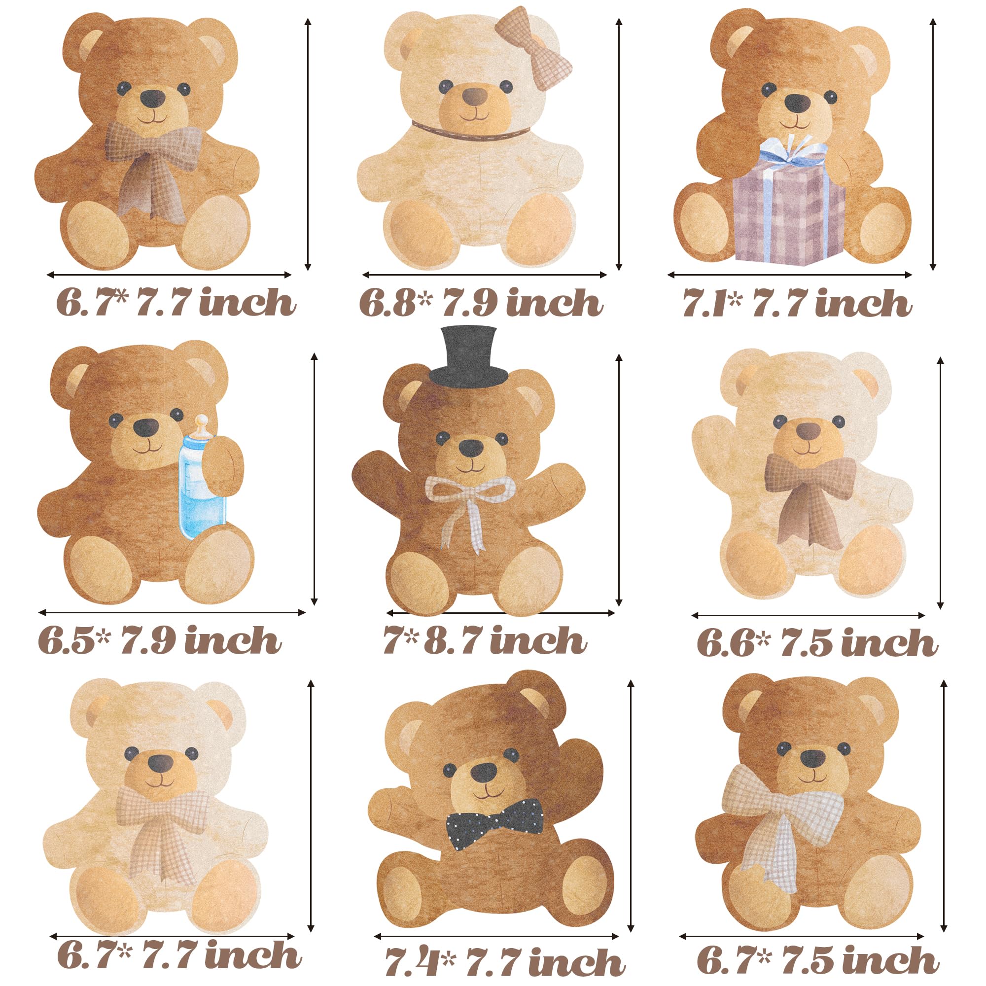 9pcs Teddy Bear Honeycomb Centerpieces Teddy Bear Baby Shower Decorations Bear Themed Table Decorations for Kids Teddy Bear Themed Birthday Party Gender Reveal Party Baby Shower Supplies