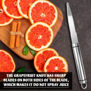 Stainless Steel Kitchen Grapefruit Knife - Curved Edge Blade Knives Lemon Cutter Grapefruit Knife Curved Serrated Knife Set Kiwi Cutter Citrus Fruit Carving Knife Serrated Knives Orange Peeler