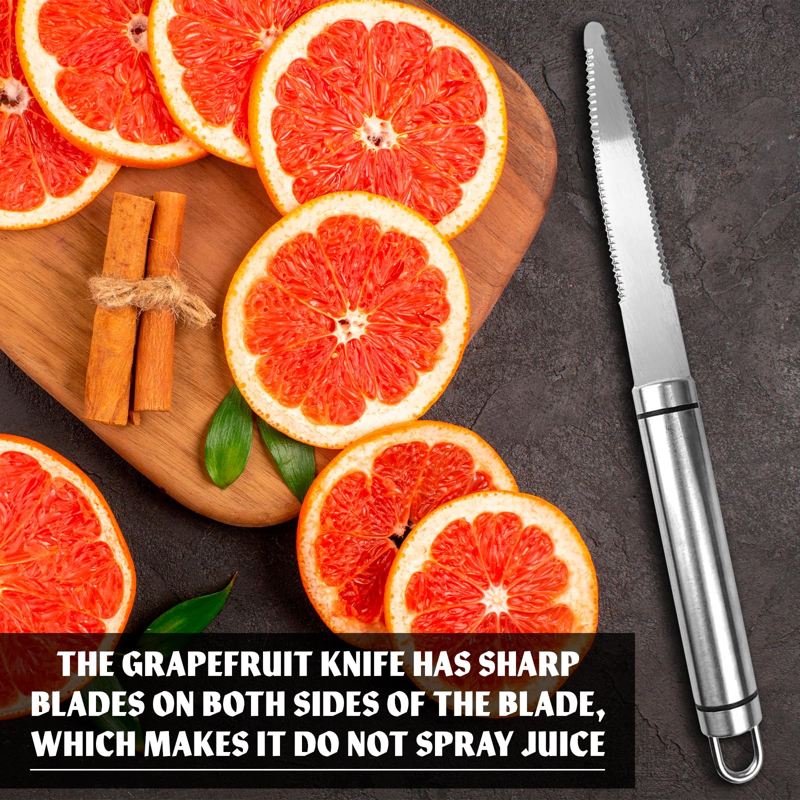 Stainless Steel Kitchen Grapefruit Knife - Curved Edge Blade Knives Lemon Cutter Grapefruit Knife Curved Serrated Knife Set Kiwi Cutter Citrus Fruit Carving Knife Serrated Knives Orange Peeler