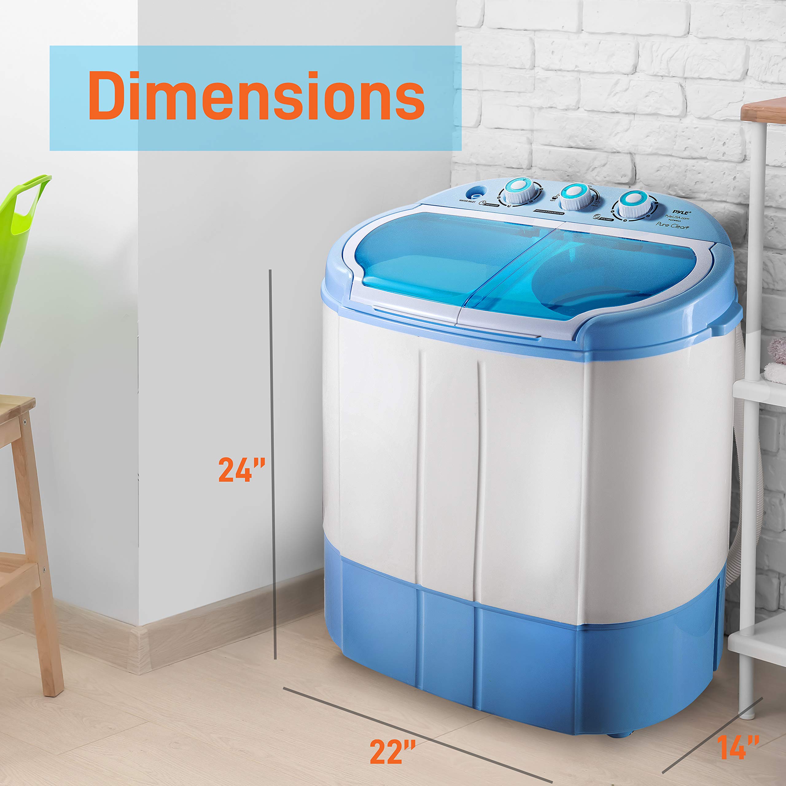 Washing Machine Portable 2-in-1 & Spin-Dryer - Convenient Top-Loading Easy Access, Energy & Water Efficient Design, Ideal for Smaller Loads - No Special Parts or Plumbing Required -2 FT Drainage Hose