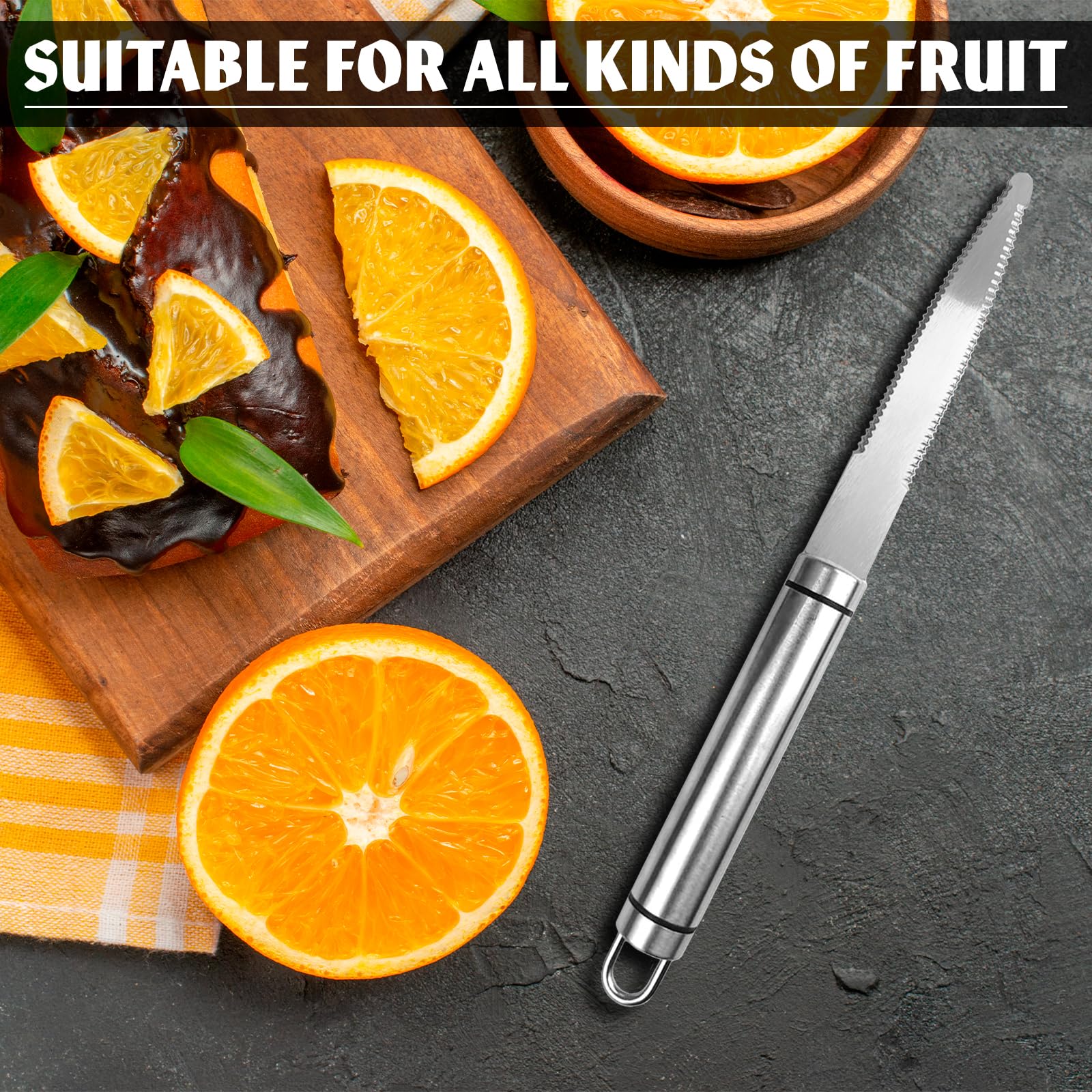 Stainless Steel Kitchen Grapefruit Knife - Curved Edge Blade Knives Lemon Cutter Grapefruit Knife Curved Serrated Knife Set Kiwi Cutter Citrus Fruit Carving Knife Serrated Knives Orange Peeler