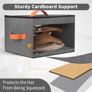 kushon Upgraded Hat Storage Box for Women & Men,Closet Hat Boxes Organizer Bag with Dustproof Lids,Cowboy Hat Box,Hat Carrier Case For Travel