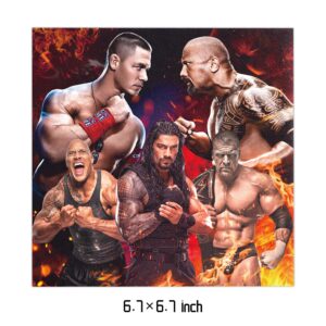 40Pcs Wrestling Party Supplies include 20 plates, 20 napkins for the Wrestling Birthday party Decoration