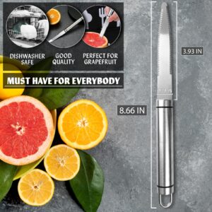 Stainless Steel Kitchen Grapefruit Knife - Curved Edge Blade Knives Lemon Cutter Grapefruit Knife Curved Serrated Knife Set Kiwi Cutter Citrus Fruit Carving Knife Serrated Knives Orange Peeler