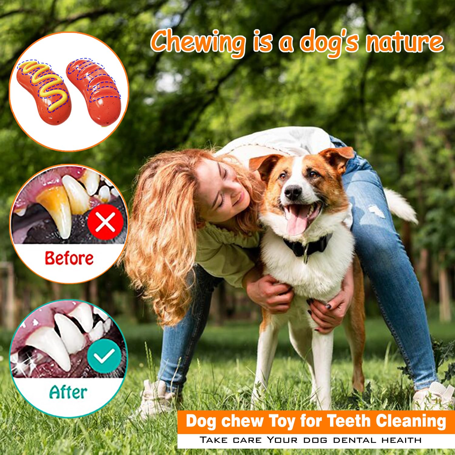 IDOLPET Tough Dog Toys, Dog Toys for Aggressive Chewers Large Breed Dogs, Hot Dog Dog Chew Toy Durable Dog Toys for Large Dogs Dog Extreme Chew Toys Indestructible