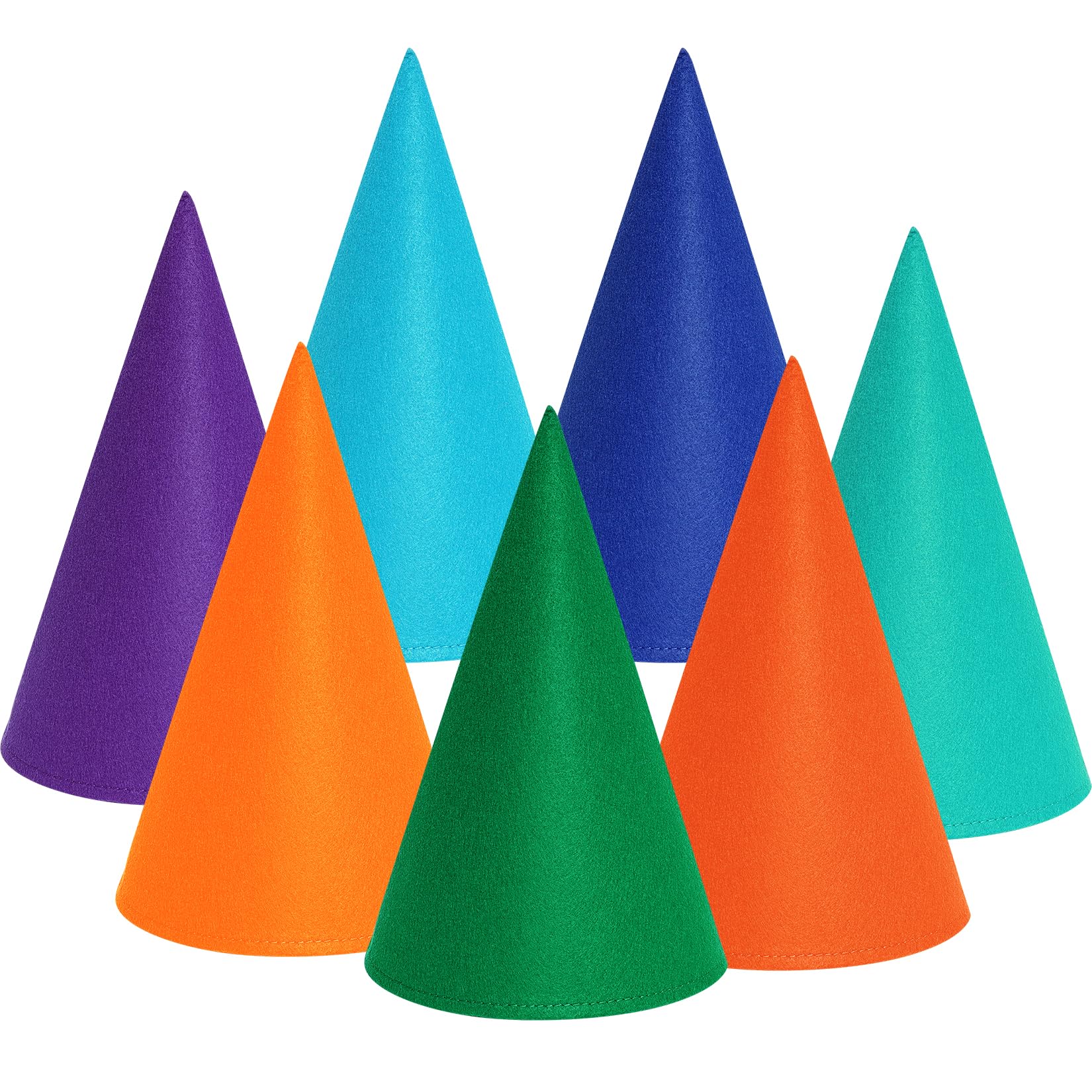 Fengek 7 Packs Gnome Hats, Felt Dwarf Hats for Unisex Elf Hats for Halloween Christmas Party Costume Supplies, Multicolor 3