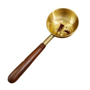 the ultimate arra brass tadka pan with wooden handle