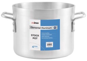 winco alst-24 heavy-duty aluminum stock pot, 24 quart, silver