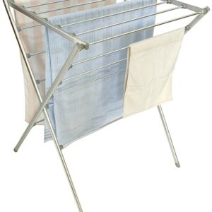 TOTES BABIES Premium Aluminum Foldable Laundry Rack for Air Drying Clothing, Towels and Linens, Easy Assembly, Energy Saving, 12 Rails, Conveniently 36 Inches Tall