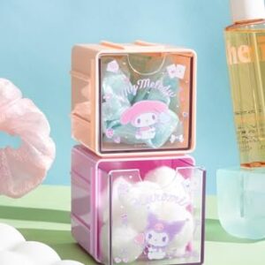 Skater JQBC1-A Connecting Accessory Holder, Pack of 2, 3.0 x 3.0 inches (7.6 x 7.6 cm), Cube, Cubic Collection, My Melody, Kuromi, Cute, Sanrio Accessories, Storage Case, Drawer, Organization