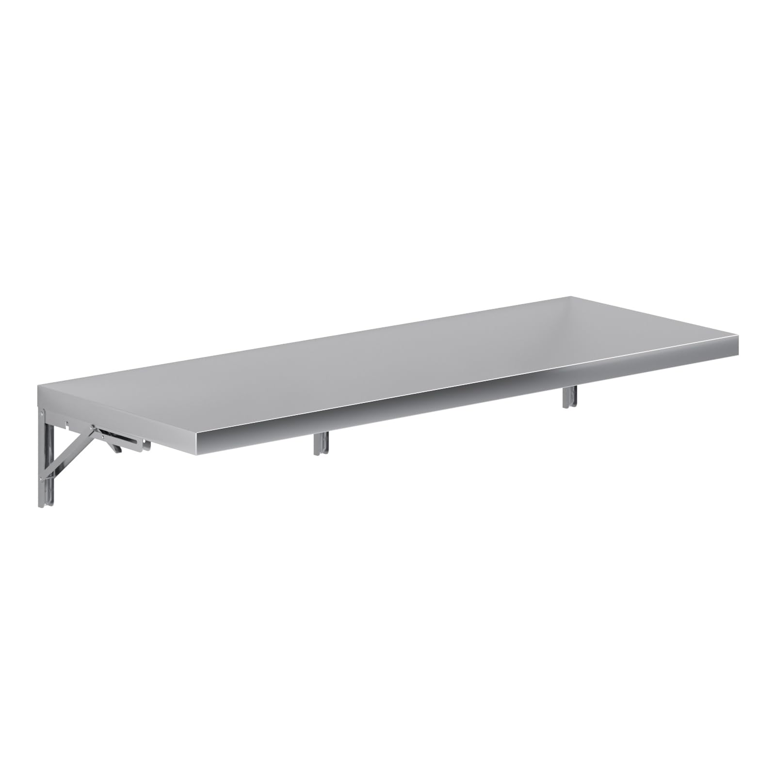 AmGood 18" x 48" Stainless Steel Folding Wall Shelf | NSF Certified | Food Truck | Kitchen, Restaurant, Garage, Laundry, Utility Room