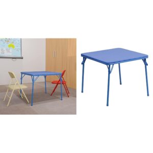 flash furniture mindy kids colorful 3 piece folding table and chair set & mindy kids blue folding table