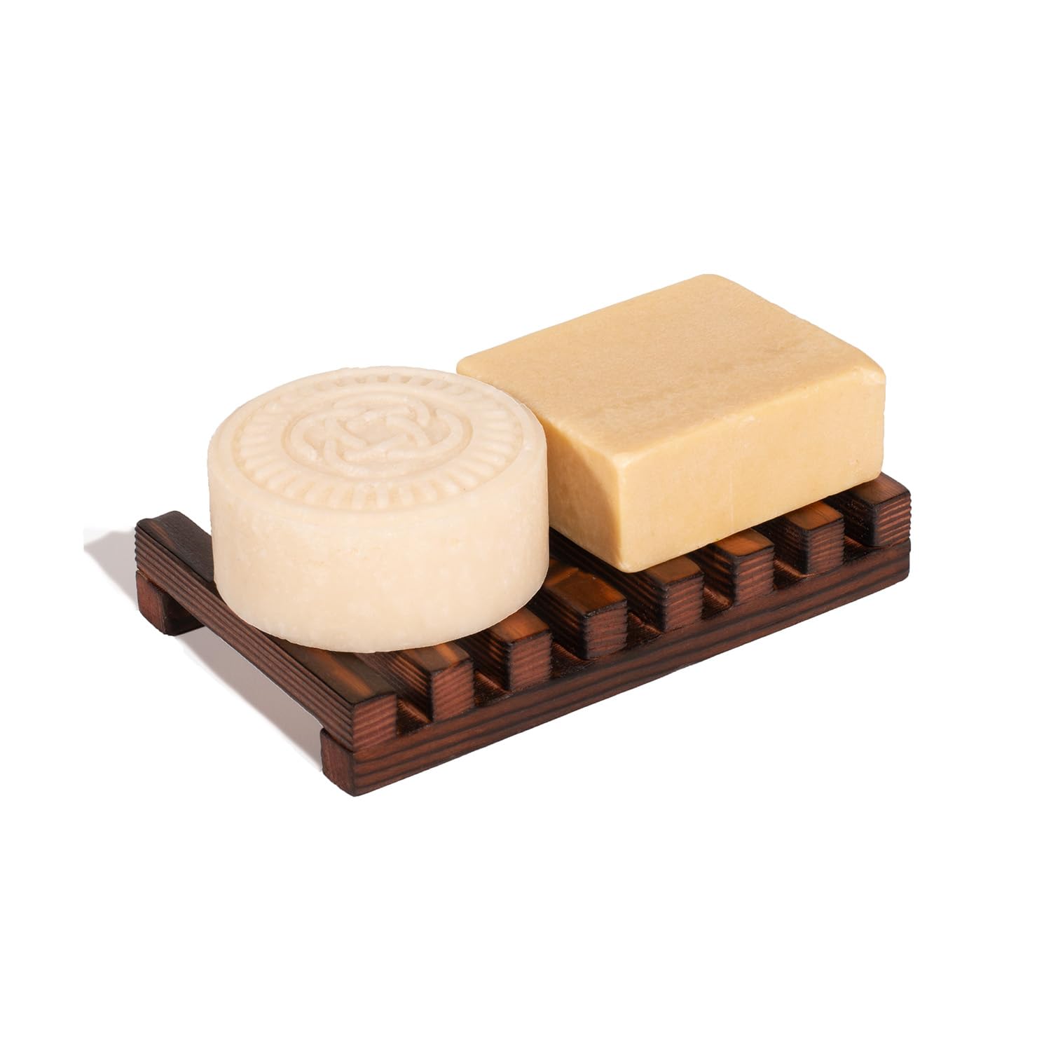 Hamish & Co. Wooden Bar Holder for Shampoo Bars, Conditioner Bars, Body Wash Bars, All Natural Design to Promote Drying