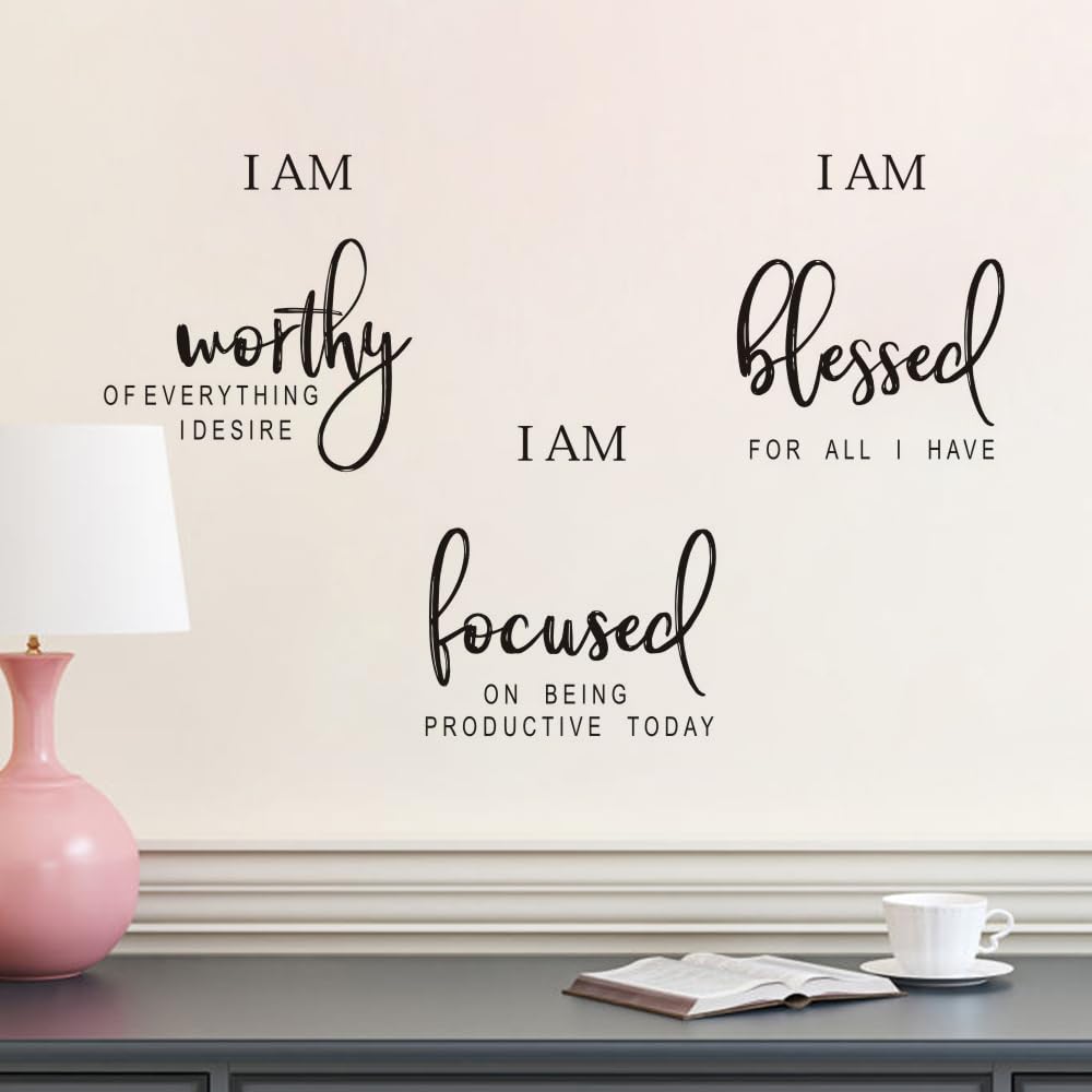 Inspirational Wall Decals- Motivational Wall Stickers - Office & Bedroom Wall Art Decor - Positive Quotes & Sayings - Daily Affirmations for Men, Women & Kids