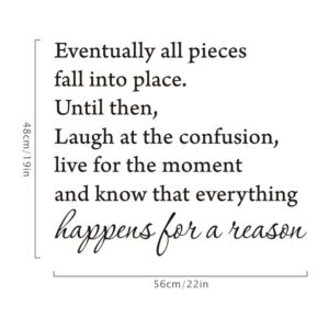 Eventually All Pieces Fall into Place Inspirational Quotes Wall Decals Saying Vinyl Wall Art Sticker Home Decor 22×19In