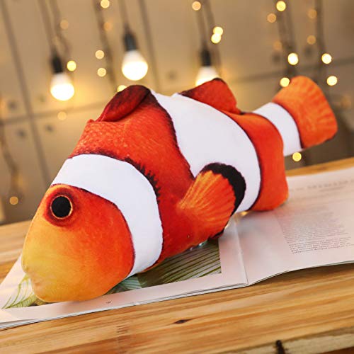 XIAOHONG Simulation Fish Plush Toy/Plush Pillow Plush Throw Pillow/Stuffed Animal Toy, 31Inch Stuffed Clownfish, Clownfish Plush Stuffed Animal Plush Toy for Kids Room, Ocean Party Home Decoration