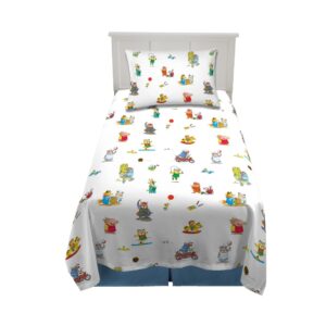 franco richard scarry book kids bedding super soft sheet set, twin, (official licensed product)