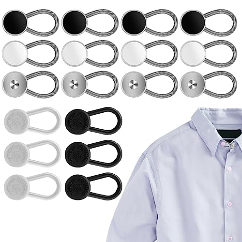 Ouligay 18PCS Collar Extenders Shirt Collar Extenders Pants Button Extender Extender Button Set Collar Button Extender for Mens Dress Shirts Suits Trouser, Coat, Shirts