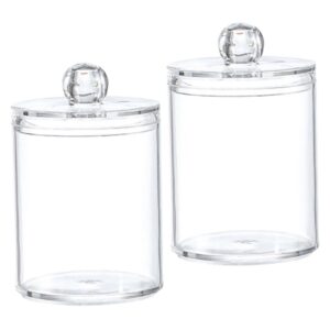 feltechelectr 2pcs box cotton ball storage box glass storage jars cotton pad holder glass stand jewelry organizer tray tool organizer box and cotton holder set multipurpose cosmetic organizer