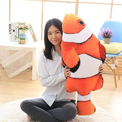 XIAOHONG Simulation Fish Plush Toy/Plush Pillow Plush Throw Pillow/Stuffed Animal Toy, 31Inch Stuffed Clownfish, Clownfish Plush Stuffed Animal Plush Toy for Kids Room, Ocean Party Home Decoration