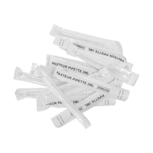 PEKYBIO Sterile Pasteur Pipettes 3ml Disposable Plastic Transfer Pipette Dropper 100Pcs Graduated Calibrated Lab Pipettes, Low Density Polyethylene (LDPE), Individual Peel-Pack, Vol. 7ml, 155mm Long