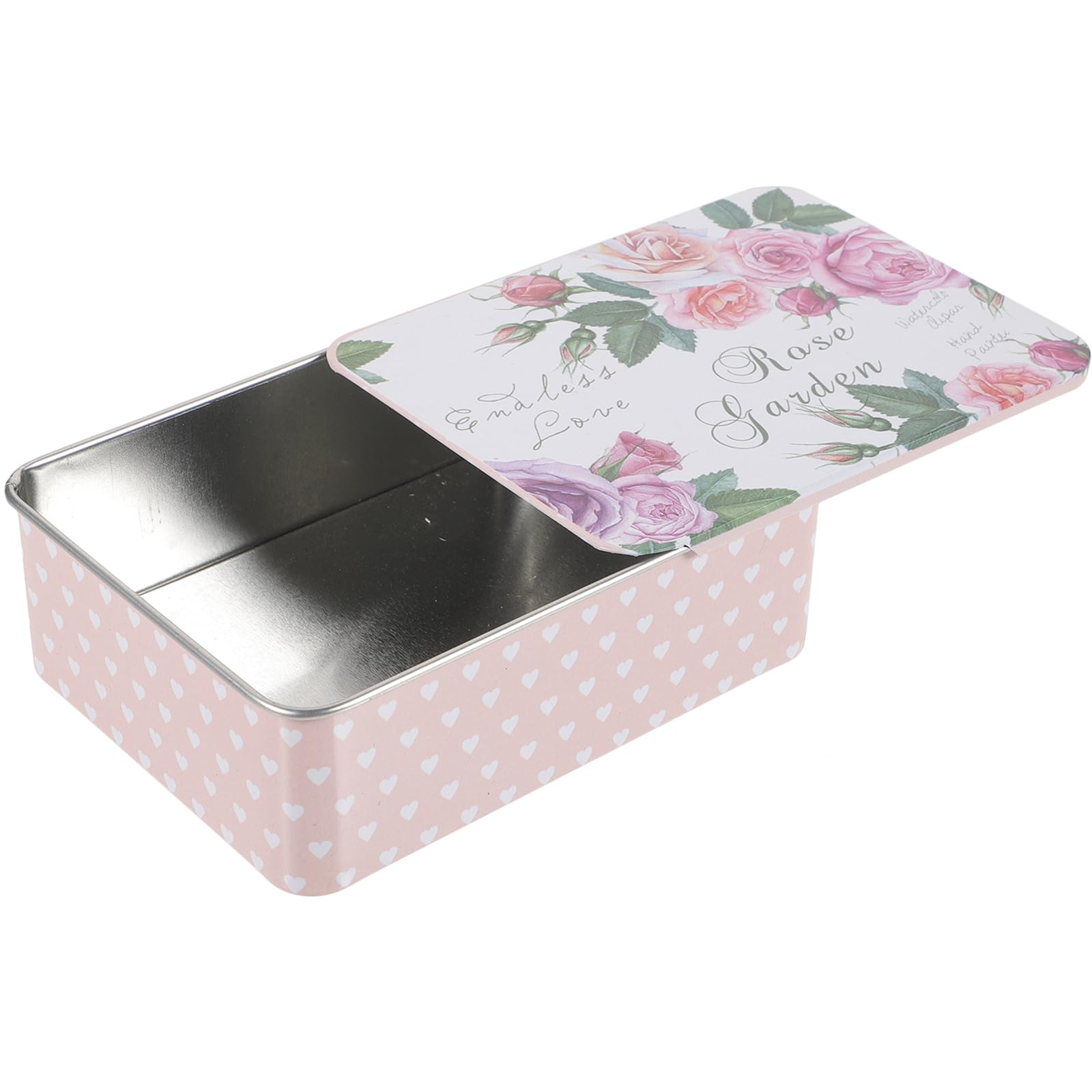 Gadpiparty Tinplate Rectangular Empty Tins Box: Small Floral Containers with Lid Small Metal Portable Storage Box - Home Organizer for Jewelry Storage Case Tinplate