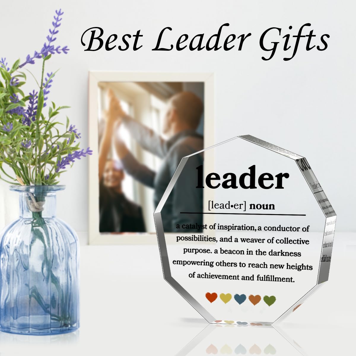 Thank You Gifts for Leader Boss Mentor Supervisor PM Retirement Leaving Coworker Farewell Bosses Day Promotion Celebration Christmas Birthday Work Office Gift Great Leaders Decorative Signs Plaques