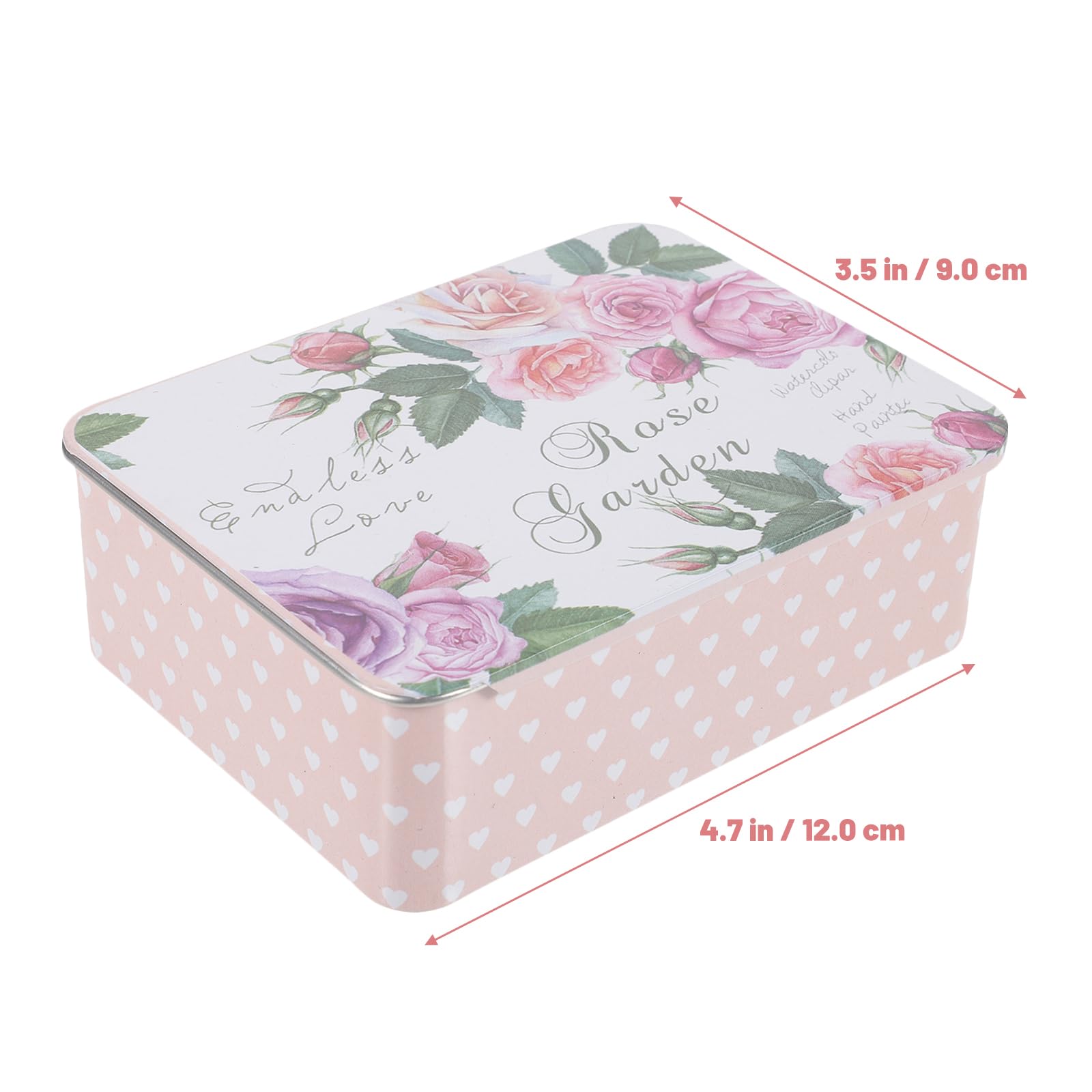 Gadpiparty Tinplate Rectangular Empty Tins Box: Small Floral Containers with Lid Small Metal Portable Storage Box - Home Organizer for Jewelry Storage Case Tinplate