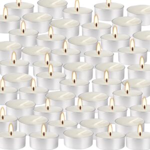 Bulk 200 Pack Tealight Candles, 4 Hour Burn Time,Dinner Candle Set with Cotton Wick,Perfect for Anniversaries Decorative Events and More,White…