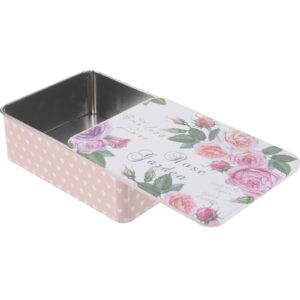 Gadpiparty Tinplate Rectangular Empty Tins Box: Small Floral Containers with Lid Small Metal Portable Storage Box - Home Organizer for Jewelry Storage Case Tinplate