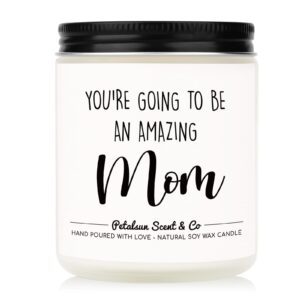 petalsun new mom gifts for women - handmade lavender natural soy wax new mom candle, pregnancy must haves, mom to be gift, pregnancy gifts for expecting mom