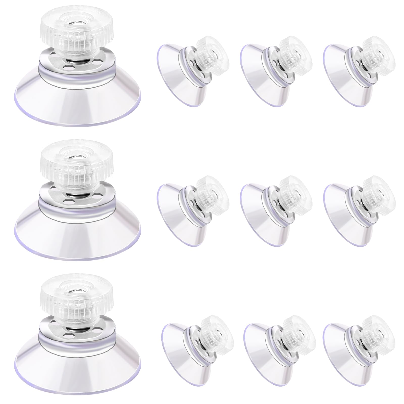 12 Pack Mini Suction Cups,25mm/1'' Suction Cup with M5 Screw Clear PVC Sucker Pads Extra Strong Sucker Suction Cup Glass Suction Holder with Screw Nut for Bathroom Wall, Window, Car Shade