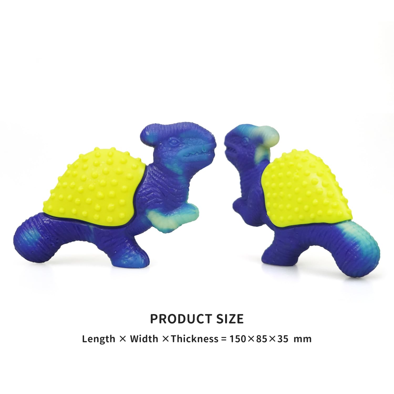 DOEL Dog Chew Toys for Aggressive Chewers, Chewing to Clean Teeth, Indestructible Nylon Toy, Beefy Flavor, Dinosaurs Modeling, Blue and Yellow