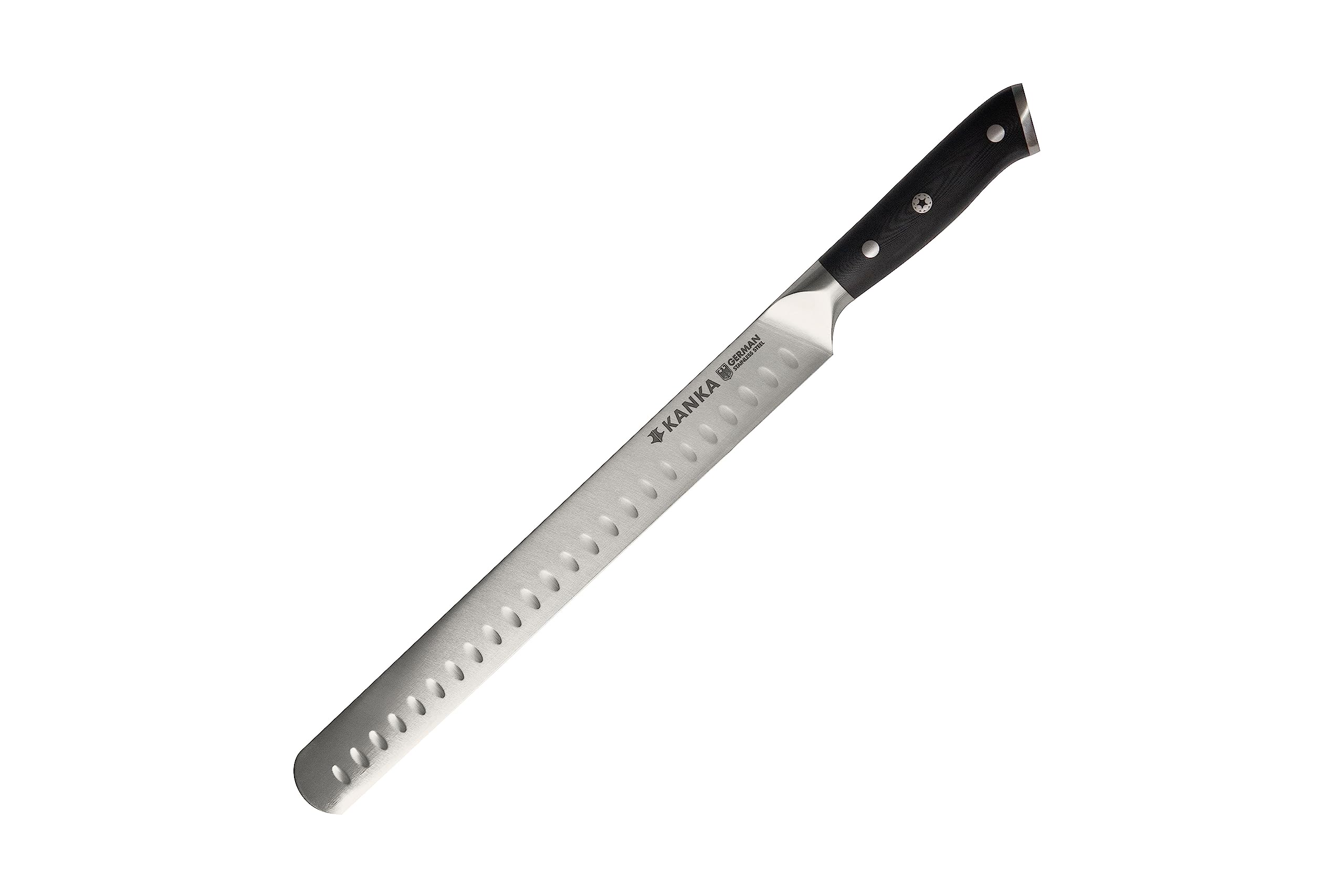 KANKA 12 inch Slicing Carving Knife - Ultra Sharp 1.4116 German Stainless Steel. Premium G10 Hamdle. Gift Box Included